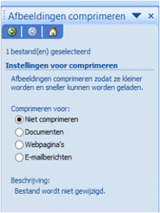 Afbeeldingen comprimeren in picture manager Office